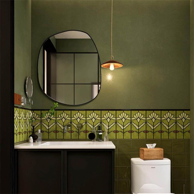 150x300mm Green Pattern Porcelain Tile indoor Hotel villa Bathroom Kitchen Background Ceramic Wall Tiles Wholesale Price 1 150x300mm Green Pattern Porcelain Tile indoor Hotel villa Bathroom Kitchen Background Ceramic Wall Tiles Wholesale Price