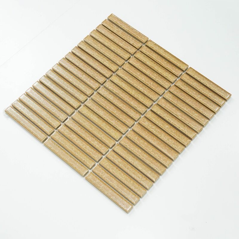 15x98mm long strip Yellow Mosaic tile High-Precision Fambe indoor hotel villa bathroom background wall tiles Wholesale factory 1 15x98mm long strip Yellow Mosaic tile High-Precision Fambe indoor hotel villa bathroom background wall tiles Wholesale factory