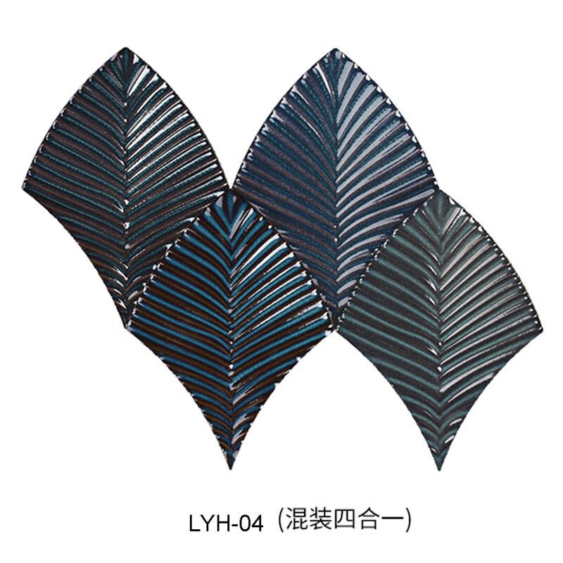 200x150mm Leaf Shape Bathroom Hotel Backsplash Handmade Fish Scale Green Interior 3D Irregular Kitchen Mosaic Wall Tiles Sale 6 3D-Irregular-Kitchen-Mosaic-Wall-Tiles
