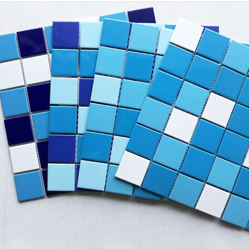 48mm Blue Green Cracked Bathroom Kitchen Backsplash Wall Floor Ice-crackle Porcelain Tiles Ceramic Mosaic for Swimming Pool 7 Blue Swimming Pool Crystal Mosaic Glass Tile