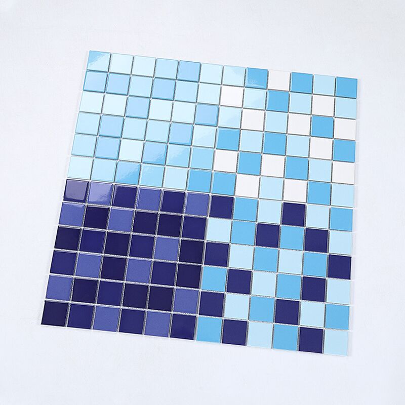 48mm Blue Green Cracked Bathroom Kitchen Backsplash Wall Floor Ice-crackle Porcelain Tiles Ceramic Mosaic for Swimming Pool 6 Blue Crystal Glass Mosaic Floor Tile