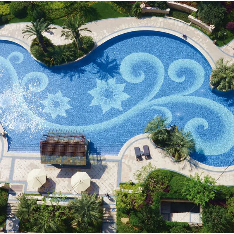 48mm Blue Green Cracked Bathroom Kitchen Backsplash Wall Floor Ice-crackle Porcelain Tiles Ceramic Mosaic for Swimming Pool 4 Ceramic Mosaic Pool Tile