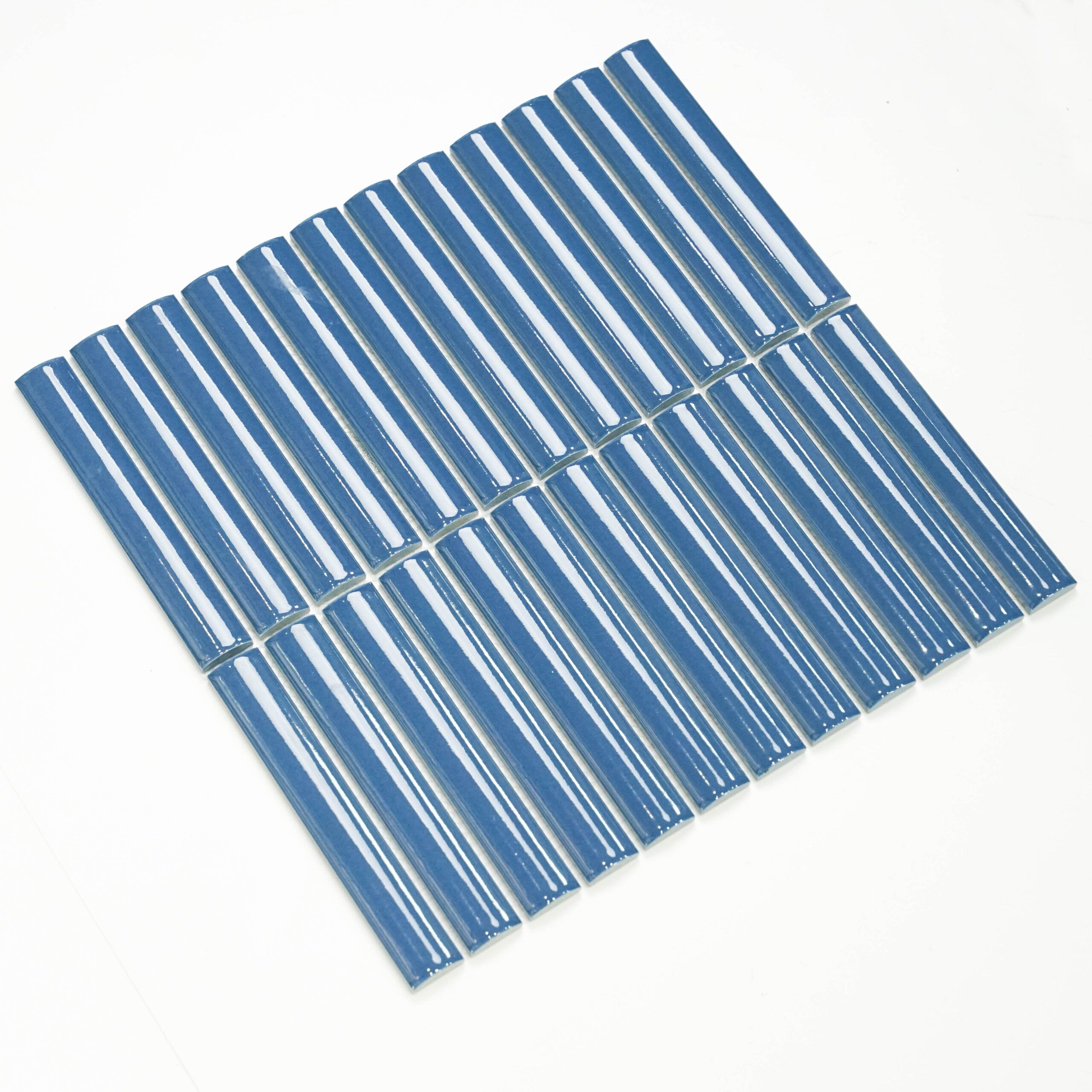 22x145mm 3D Semicircle Blue Glaze Mosaic tile High-Precision indoor hotel villa bathroom background wall tiles Wholesale Pice 2 22x145mm 3D Semicircle Blue Glaze Mosaic tile High-Precision indoor hotel villa bathroom background wall tiles Wholesale Pice - Image 2