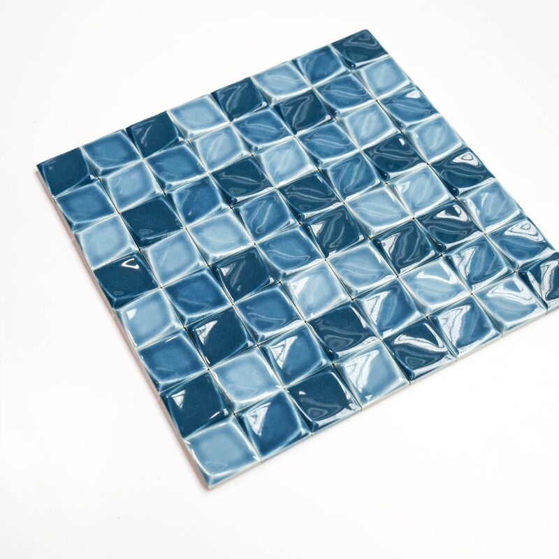 32x32mm Blue Ceramic Mosaic Tile Interior Backsplash Wall Mosaic Tiles Production Plant 2 32x32mm Blue Ceramic Mosaic Tile Interior Backsplash Wall Mosaic Tiles Production Plant - Image 2