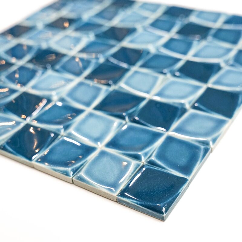32x32mm Blue Ceramic Mosaic Tile Interior Backsplash Wall Mosaic Tiles Production Plant 3 32x32mm Blue Ceramic Mosaic Tile Interior Backsplash Wall Mosaic Tiles Production Plant - Image 3