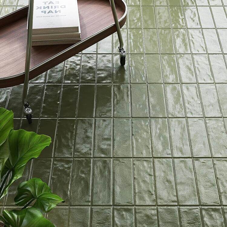 3D Retro Wasabi Green Pearly Lustre Glaze Tile High-Precision indoor Hotel villa bathroom background Wall Mosaic Tiles Factory 3 3D Retro Wasabi Green Pearly Lustre Glaze Tile High-Precision indoor Hotel villa bathroom background Wall Mosaic Tiles Factory - Image 3