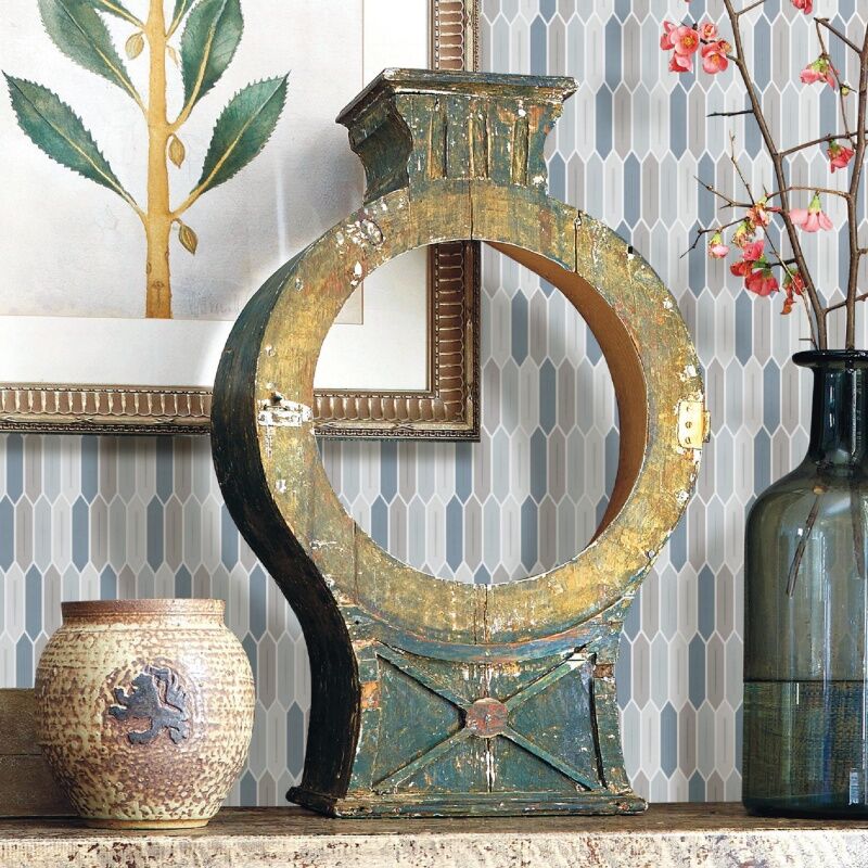 3D mixed bicolor glazed long hexagonal Mosaic tiles for hotel and villa backboard tiles factory price