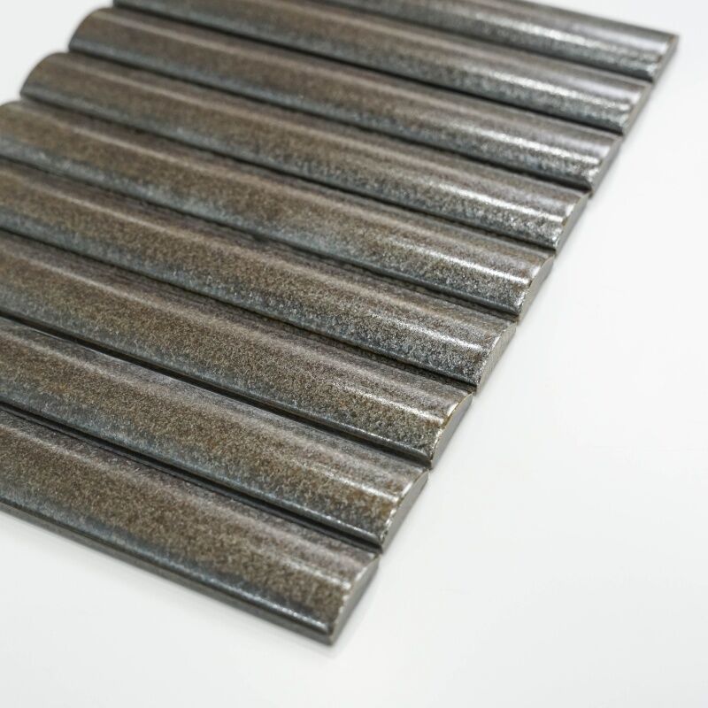 3D Semicircle Brown Mosaic tile High-Precision Fambe indoor hotel villa bathroom background wall tiles Wholesale factory 2 3D Semicircle Brown Mosaic tile High-Precision Fambe indoor hotel villa bathroom background wall tiles Wholesale factory - Image 2