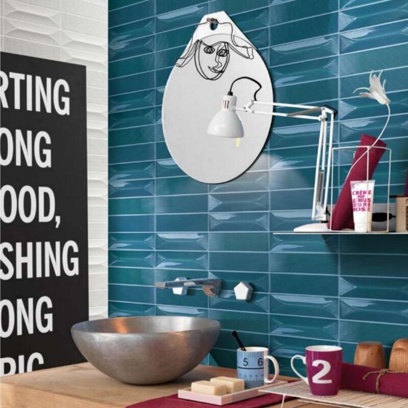 Blue 65x265mm3D handcrafted tiles, high-end villa hotel living room, hall, kitchen, bathroom background wall mosaics 1 Blue 65x265mm3D handcrafted tiles, high-end villa hotel living room, hall, kitchen, bathroom background wall mosaics