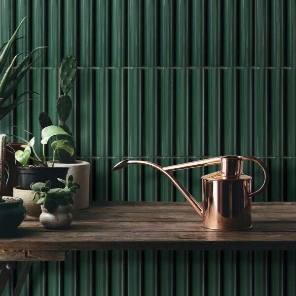 Dark green bar arch ceramic handmade tile Interior Hotel tile supermarket background wall Factory wholesale price