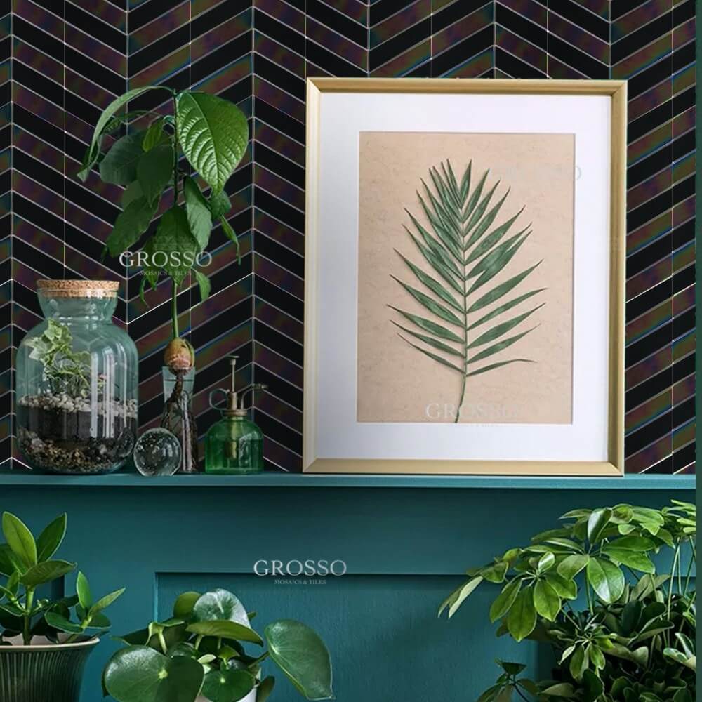 Modern electroplating mosaic tile Bathrooom Hotel Interior Wall Kitchen Backsplash Strip Mosaic Tiles 3 Modern electroplating mosaic tile Bathrooom Hotel Interior Wall Kitchen Backsplash Strip Mosaic Tiles - Image 3