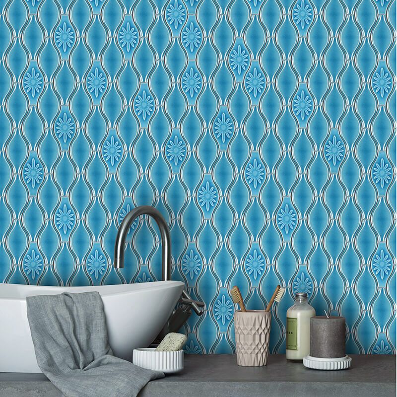 Green Gourd Handmade Pattern Mosaic Tile Latest Design Wall For Bedroom 8 Green Gourd Handmade Pattern Mosaic Tile Latest Design Wall For Bedroom - Image 8