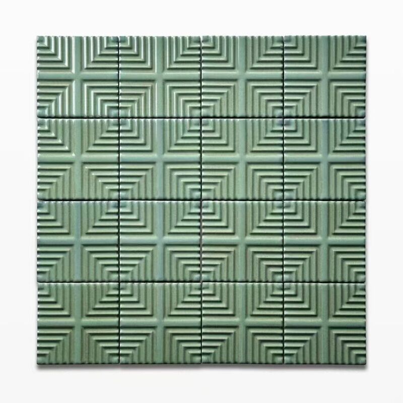 Green Glazed Handmade Tile Kitchen Bathroom Lnterior ackground Wall Ceramic Tiles Factory Wholesale 2 Green Glazed Handmade Tile Kitchen Bathroom Lnterior ackground Wall Ceramic Tiles Factory Wholesale - Image 2
