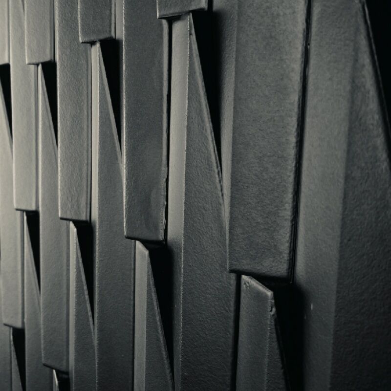 Metal Black Geometric Shape Handmade Tile Interior Restaurant Background Wall Tiles Wholesale price 1 Metal Black Geometric Shape Handmade Tile Interior Restaurant Background Wall Tiles Wholesale price