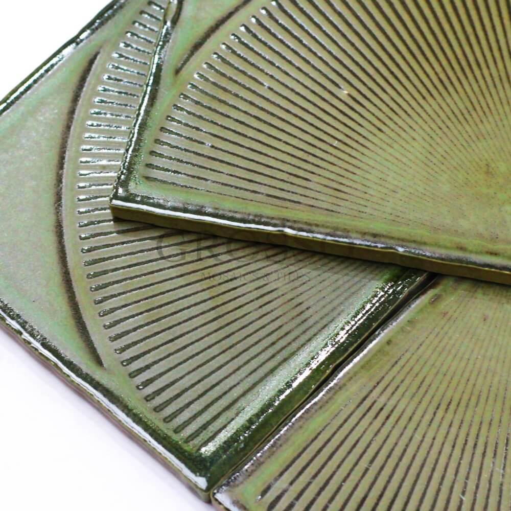 125mm Handmade Tile Dark green and Metallic Bathroom Backsplash Ceramic Mosaic Tile 3 125mm Handmade Tile Dark green and Metallic Bathroom Backsplash Ceramic Mosaic Tile - Image 3