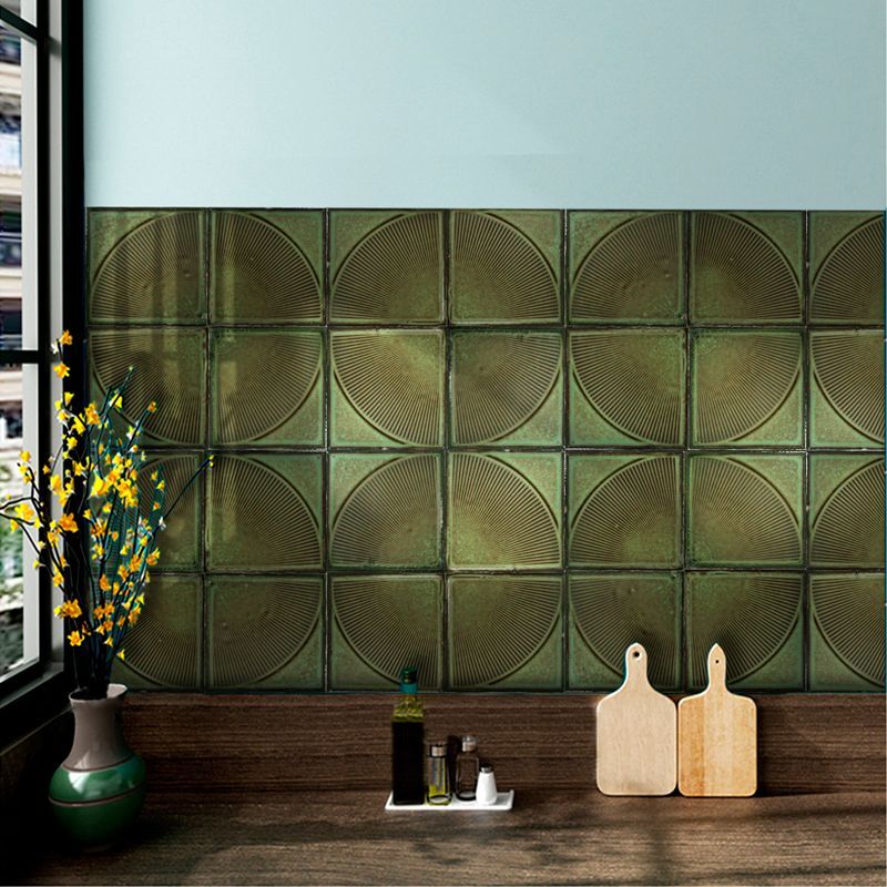 125mm Handmade Tile Dark green and Metallic Bathroom Backsplash Ceramic Mosaic Tile 2 125mm Handmade Tile Dark green and Metallic Bathroom Backsplash Ceramic Mosaic Tile - Image 2