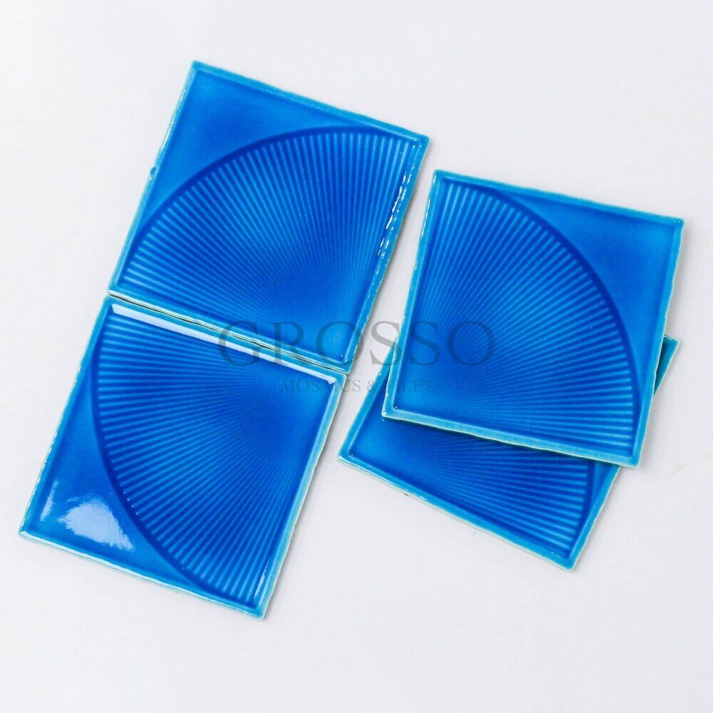 125mm Handmade Tile Crackle Blue Bathroom Backsplash Wall Ceramic Mosaic Tiles 2 125mm Handmade Tile Crackle Blue Bathroom Backsplash Wall Ceramic Mosaic Tiles - Image 2